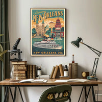 New Orleans Vintage Travel Poster PosterGoat