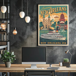 New Orleans Vintage Travel Poster PosterGoat