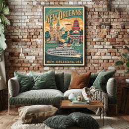 New Orleans Vintage Travel Poster PosterGoat