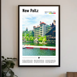 New Paltz Scenic View Print Travel Poster PosterGoat