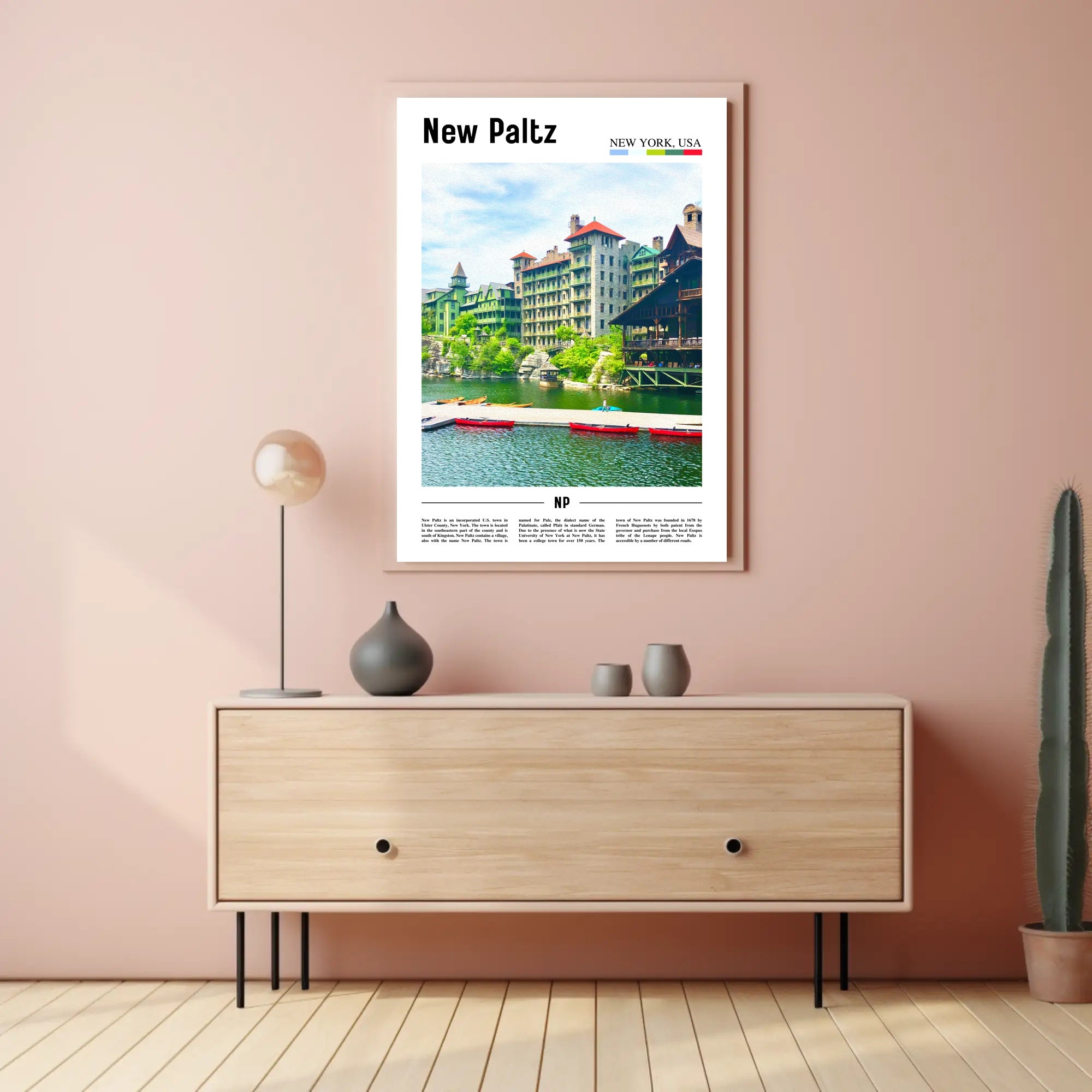 New Paltz Scenic View Print Travel Poster PosterGoat