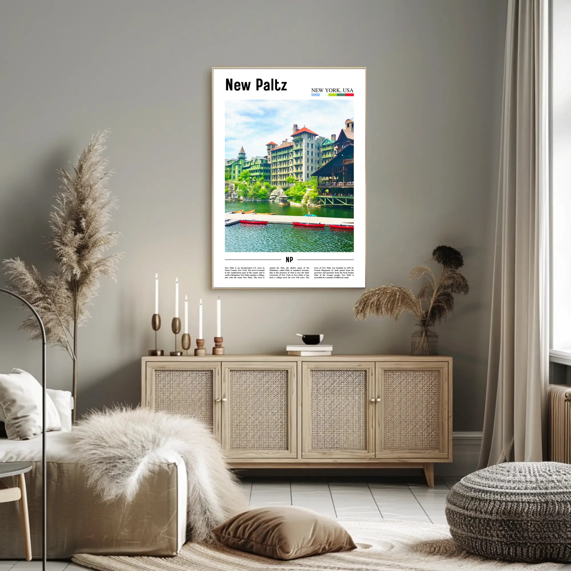 New Paltz Scenic View Print Travel Poster PosterGoat