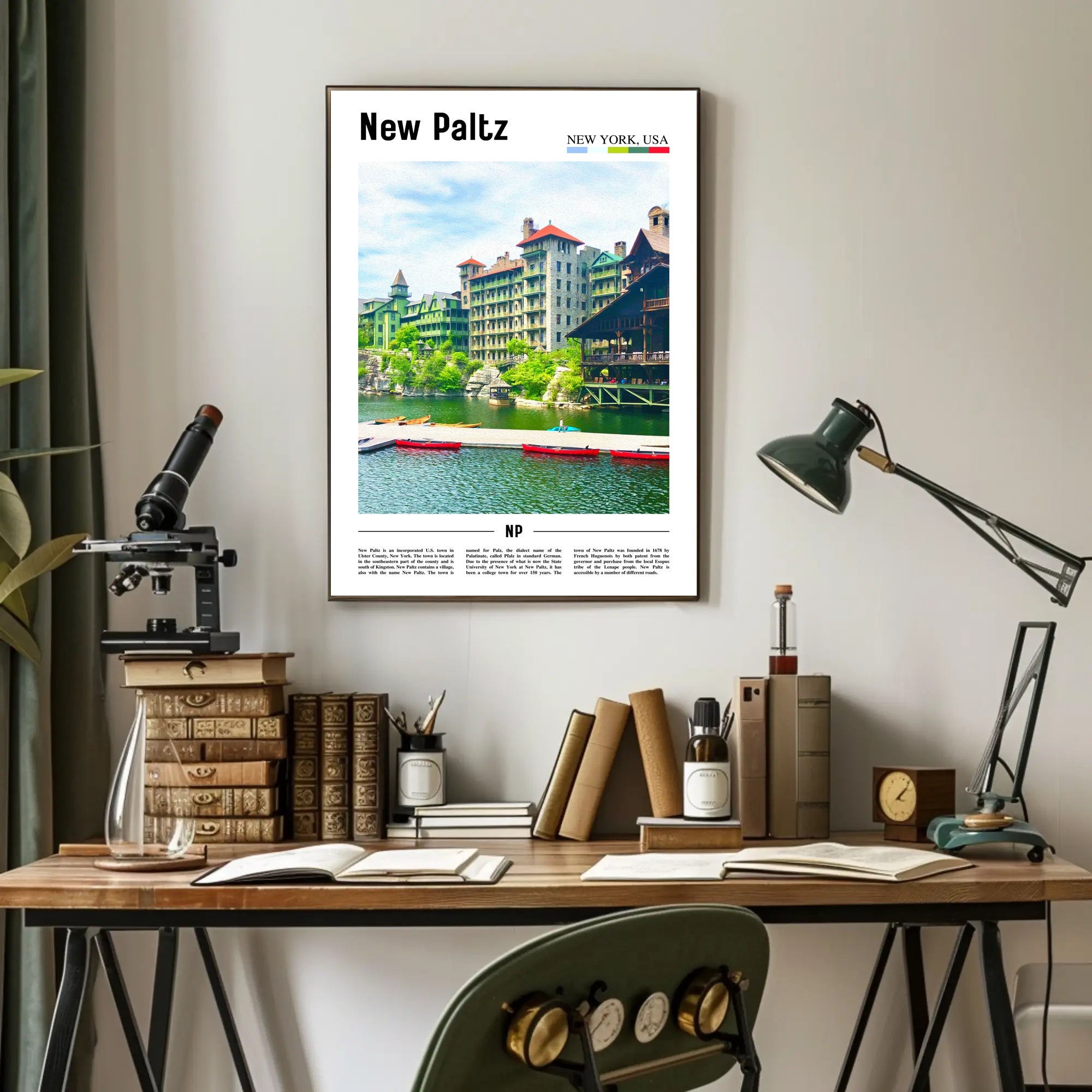 New Paltz Scenic View Print Travel Poster PosterGoat