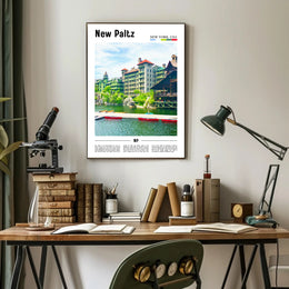 New Paltz Scenic View Print Travel Poster PosterGoat