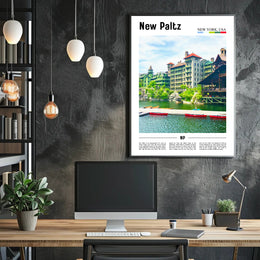 New Paltz Scenic View Print Travel Poster PosterGoat