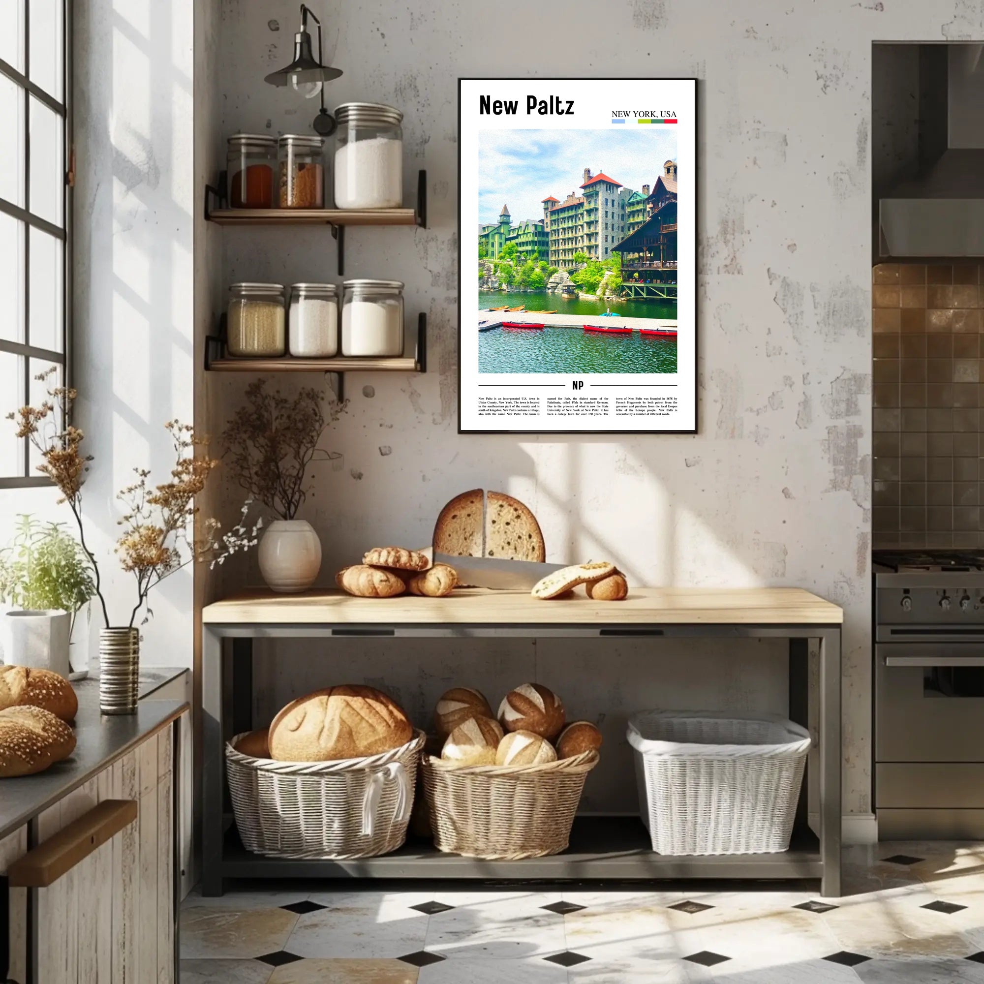 New Paltz Scenic View Print Travel Poster PosterGoat