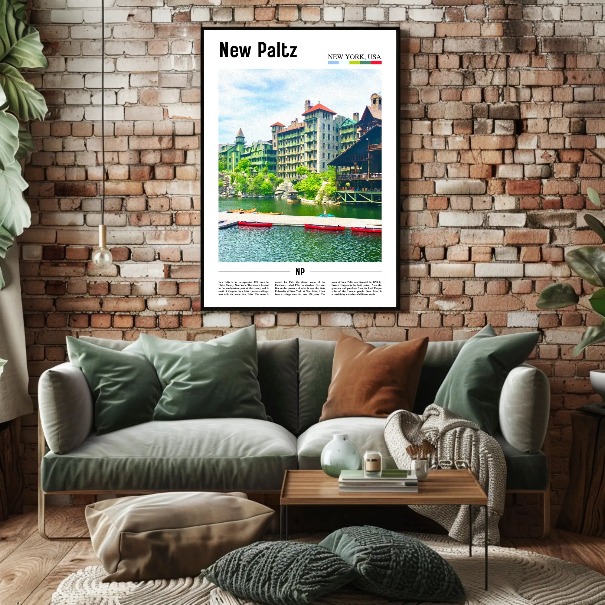 New Paltz Scenic View Print Travel Poster PosterGoat