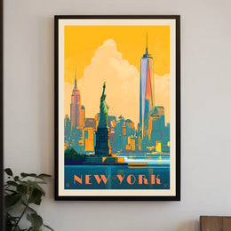 New York Adventure Vintage Travel Poster PosterGoat