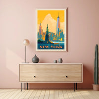New York Adventure Vintage Travel Poster PosterGoat
