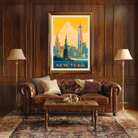 New York Adventure Vintage Travel Poster PosterGoat