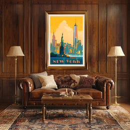 New York Adventure Vintage Travel Poster PosterGoat