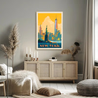 New York Adventure Vintage Travel Poster PosterGoat