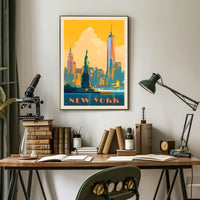 New York Adventure Vintage Travel Poster PosterGoat