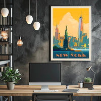 New York Adventure Vintage Travel Poster PosterGoat
