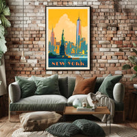 New York Adventure Vintage Travel Poster PosterGoat