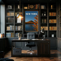 New York Autumn Landscape Travel Poster PosterGoat