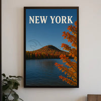 New York Autumn Landscape Travel Poster PosterGoat