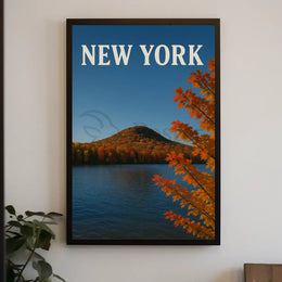 New York Autumn Landscape Travel Poster PosterGoat