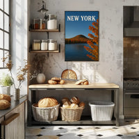 New York Autumn Landscape Travel Poster PosterGoat