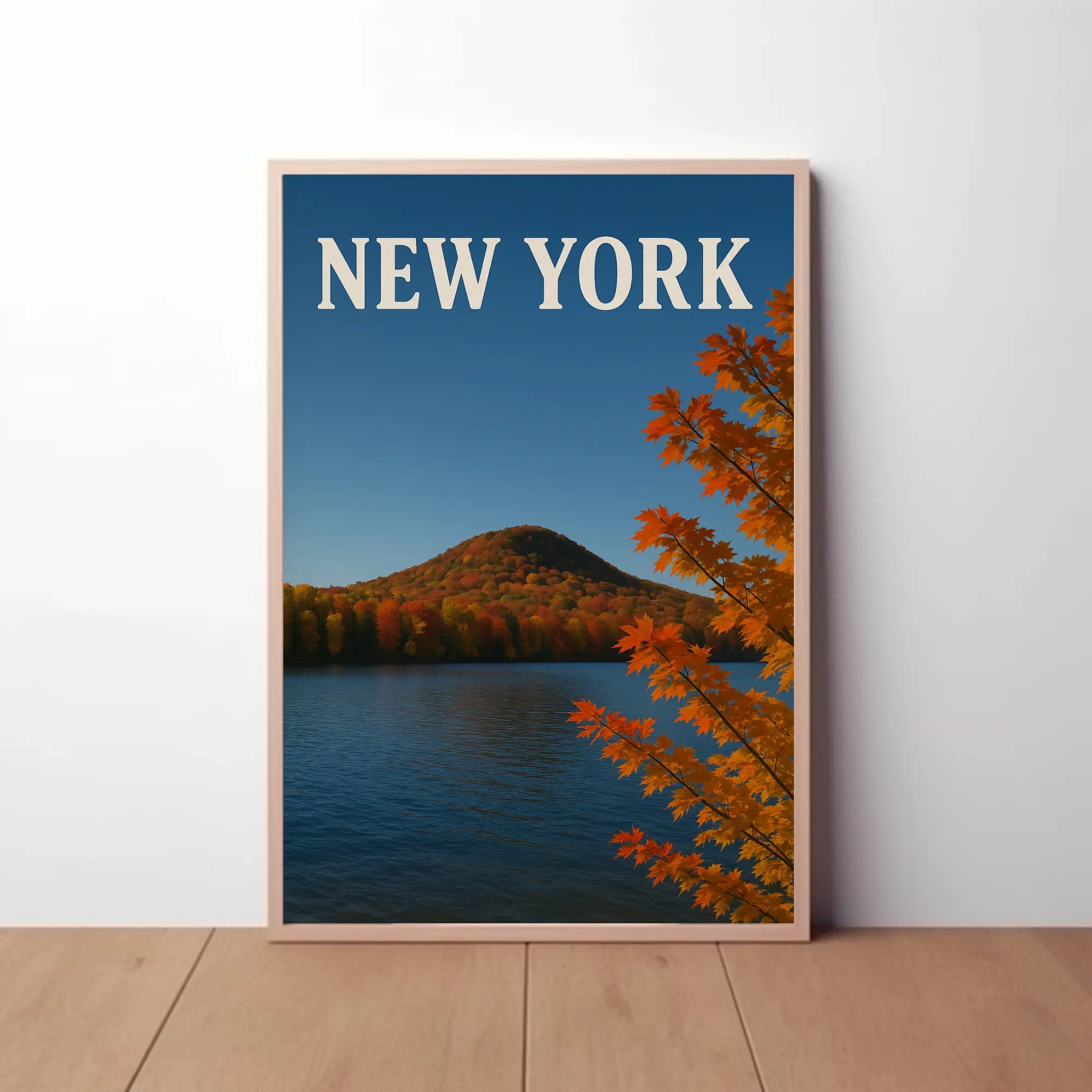 New York Autumn Landscape Travel Poster PosterGoat