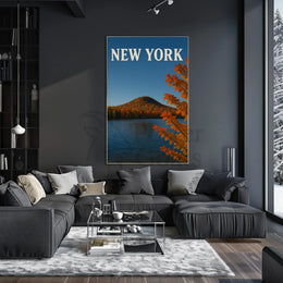 New York Autumn Landscape Travel Poster PosterGoat