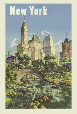 New York Central Park Vintage Travel Poster PosterGoat