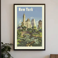 New York Central Park Vintage Travel Poster PosterGoat