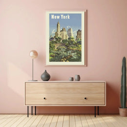 New York Central Park Vintage Travel Poster PosterGoat
