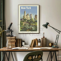 New York Central Park Vintage Travel Poster PosterGoat