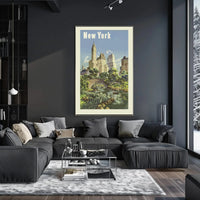 New York Central Park Vintage Travel Poster PosterGoat
