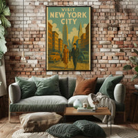 New York City Art Deco Travel Poster PosterGoat