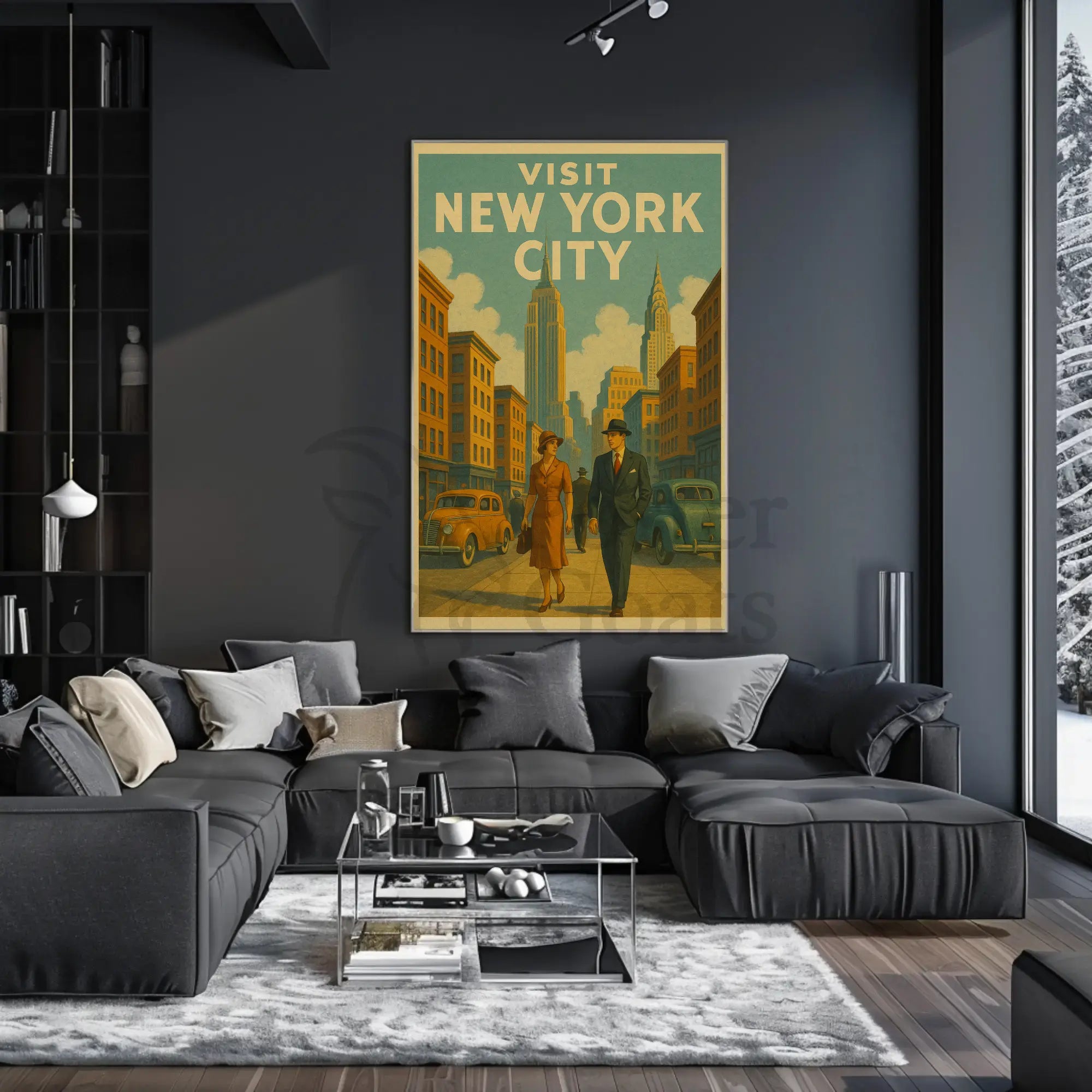 New York City Art Deco Travel Poster PosterGoat