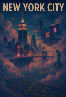 New York City Dreamscape Travel Poster PosterGoat