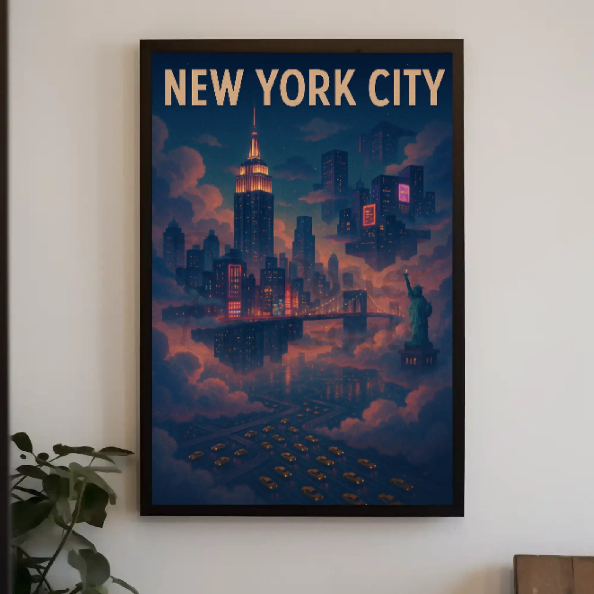 New York City Dreamscape Travel Poster PosterGoat