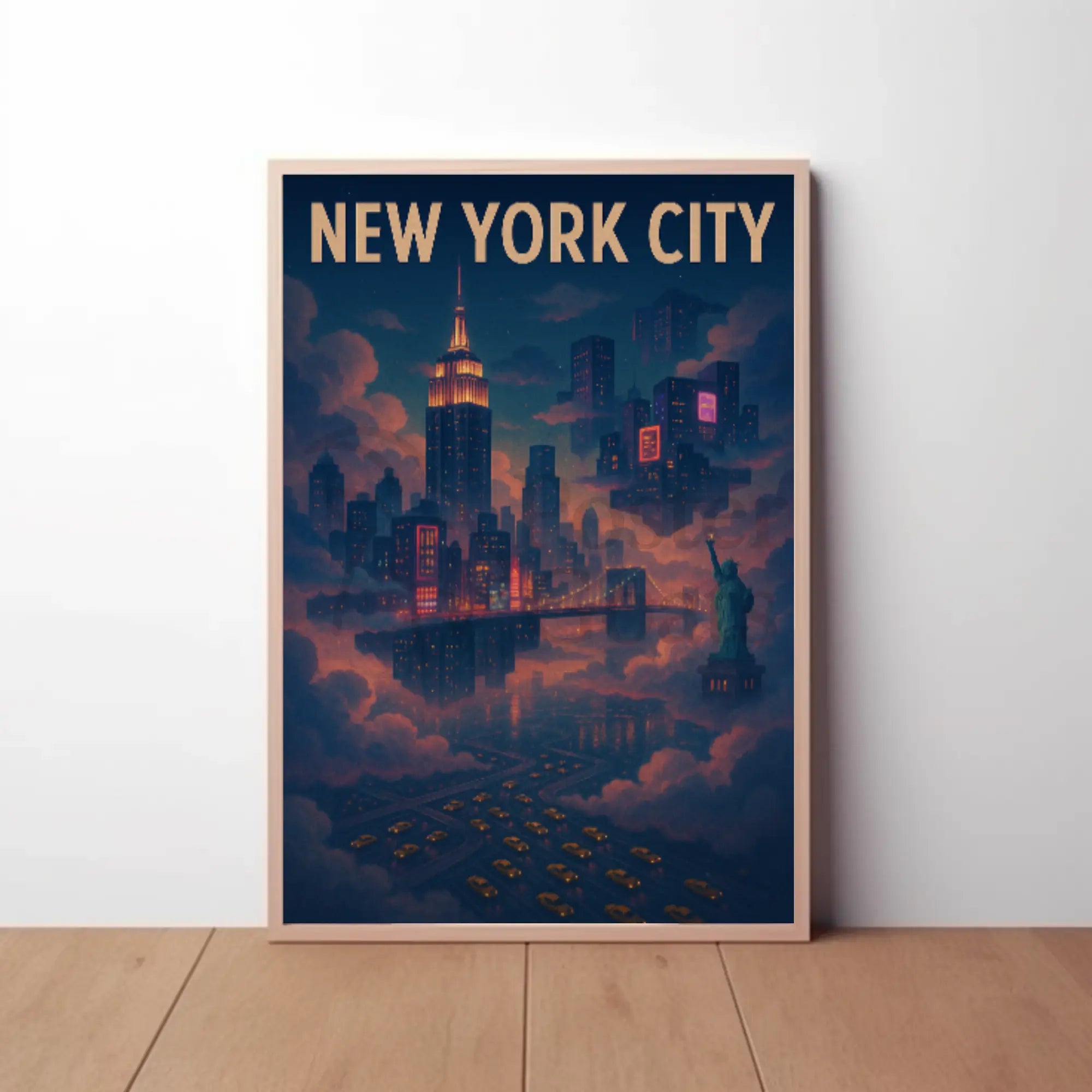 New York City Dreamscape Travel Poster PosterGoat