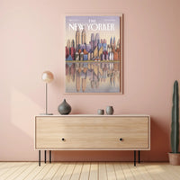 New York City Evening Skyline Travel Poster PosterGoat