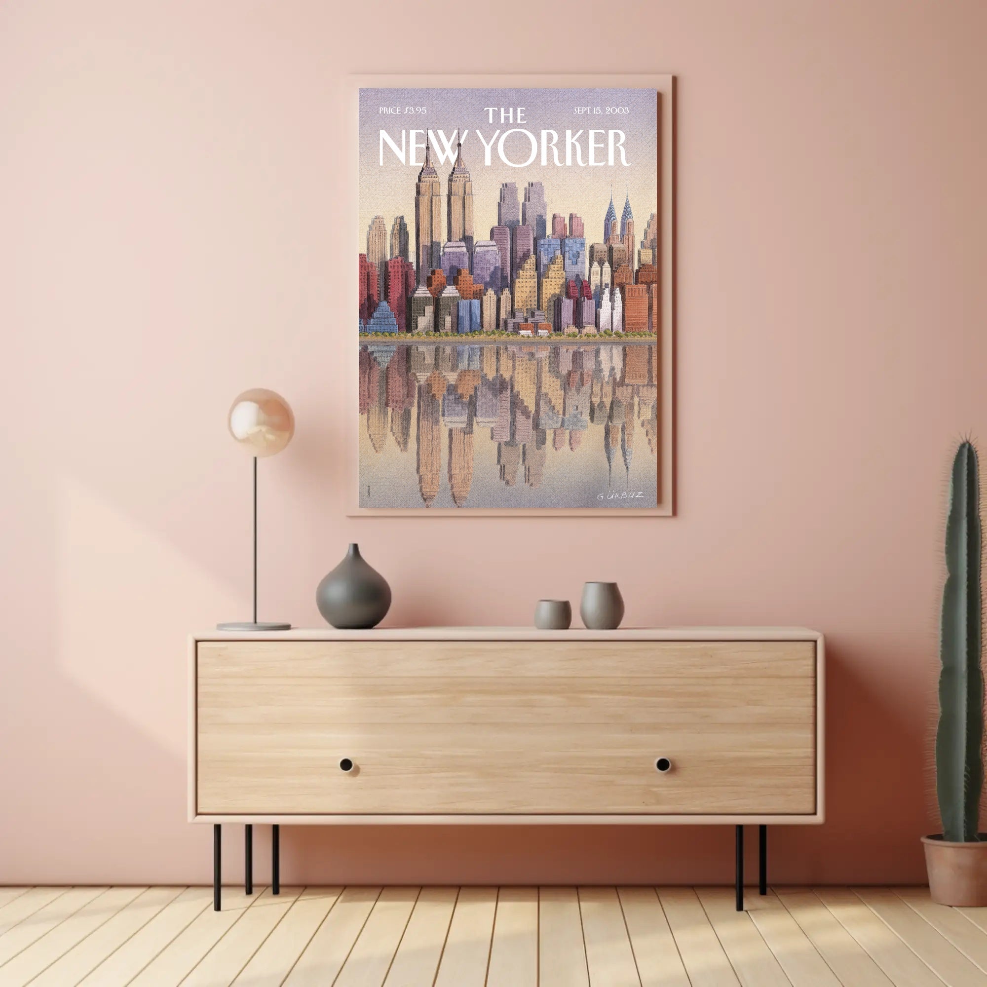 New York City Evening Skyline Travel Poster PosterGoat