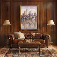 New York City Evening Skyline Travel Poster PosterGoat