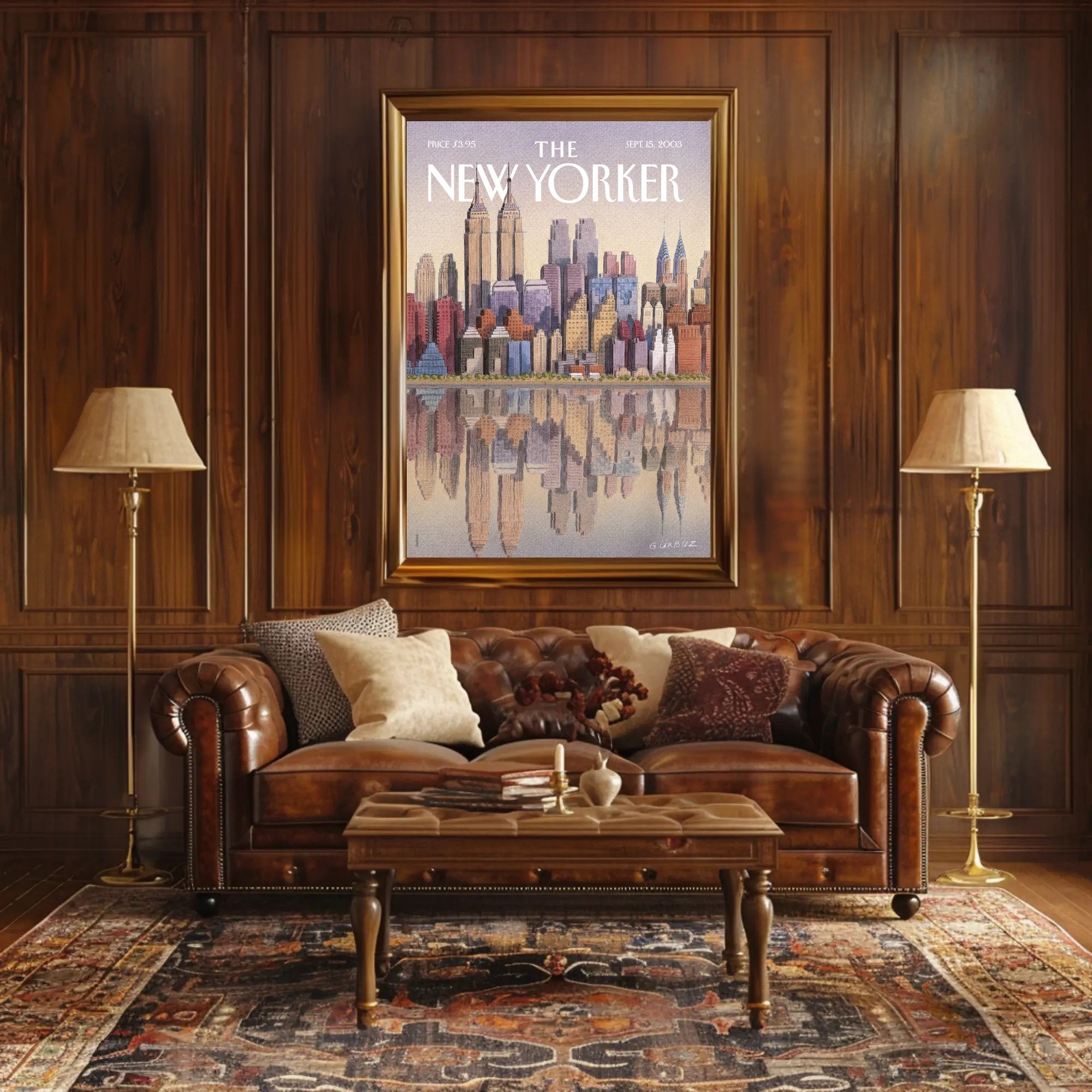 New York City Evening Skyline Travel Poster PosterGoat