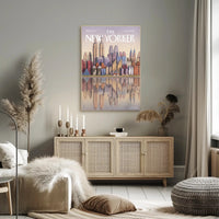 New York City Evening Skyline Travel Poster PosterGoat
