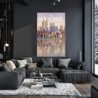 New York City Evening Skyline Travel Poster PosterGoat