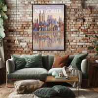 New York City Evening Skyline Travel Poster PosterGoat