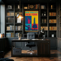 New York City Icons Pop-Art Inspired Travel Poster PosterGoat