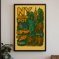 New York City Icons Retro Cultural Heritage Poster PosterGoat