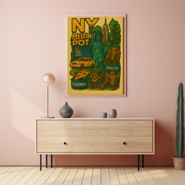 New York City Icons Retro Cultural Heritage Poster PosterGoat