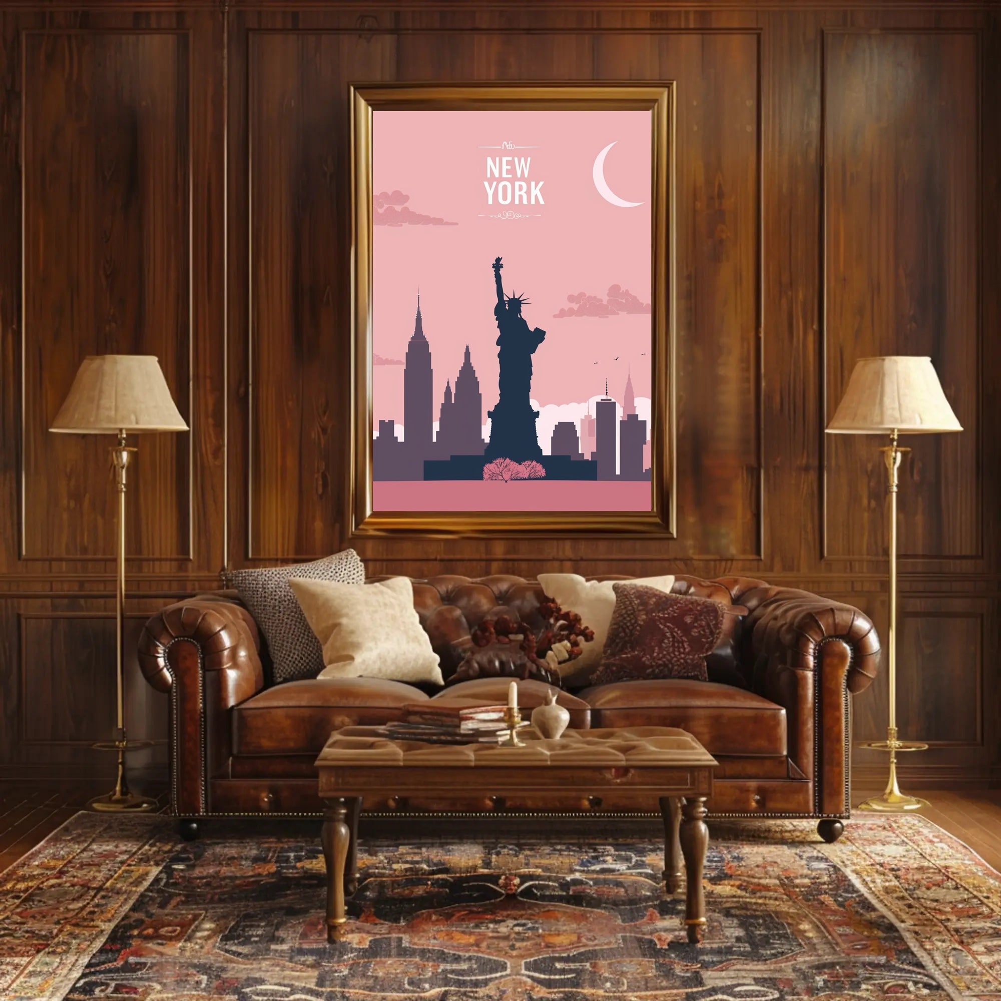 New York City Silhouette Poster with Urban or Cityscape PosterGoat