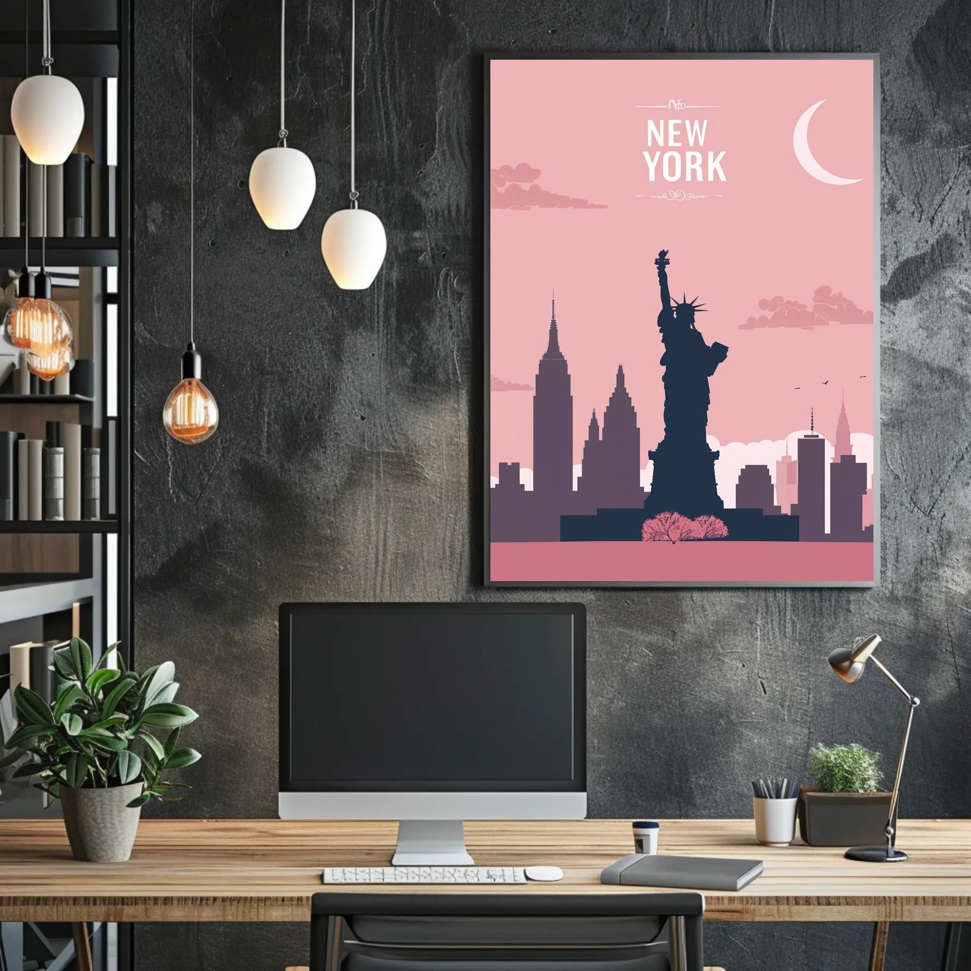 New York City Silhouette Poster with Urban or Cityscape PosterGoat
