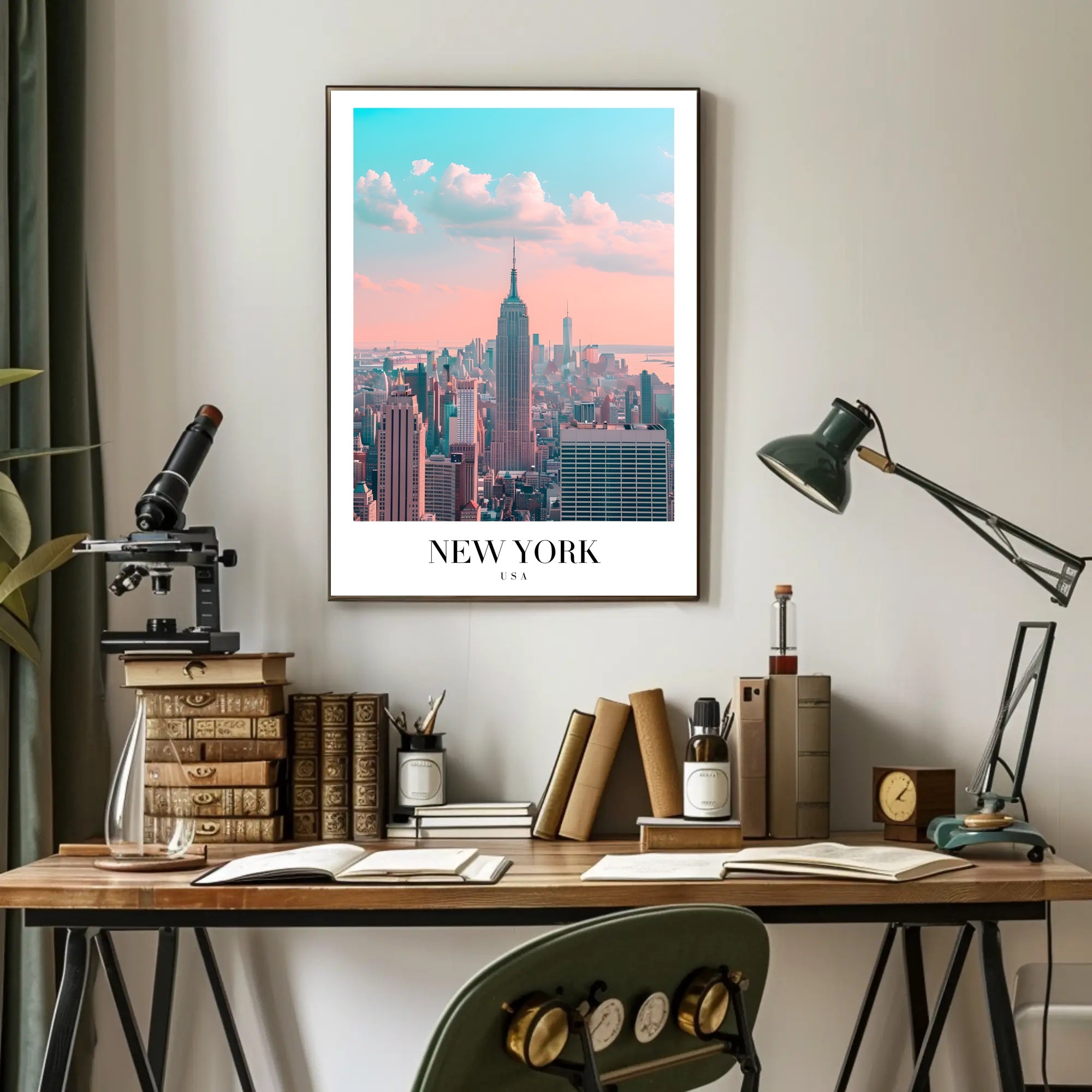 New York City Skyline Ethereal Urban or Cityscape Poster PosterGoat