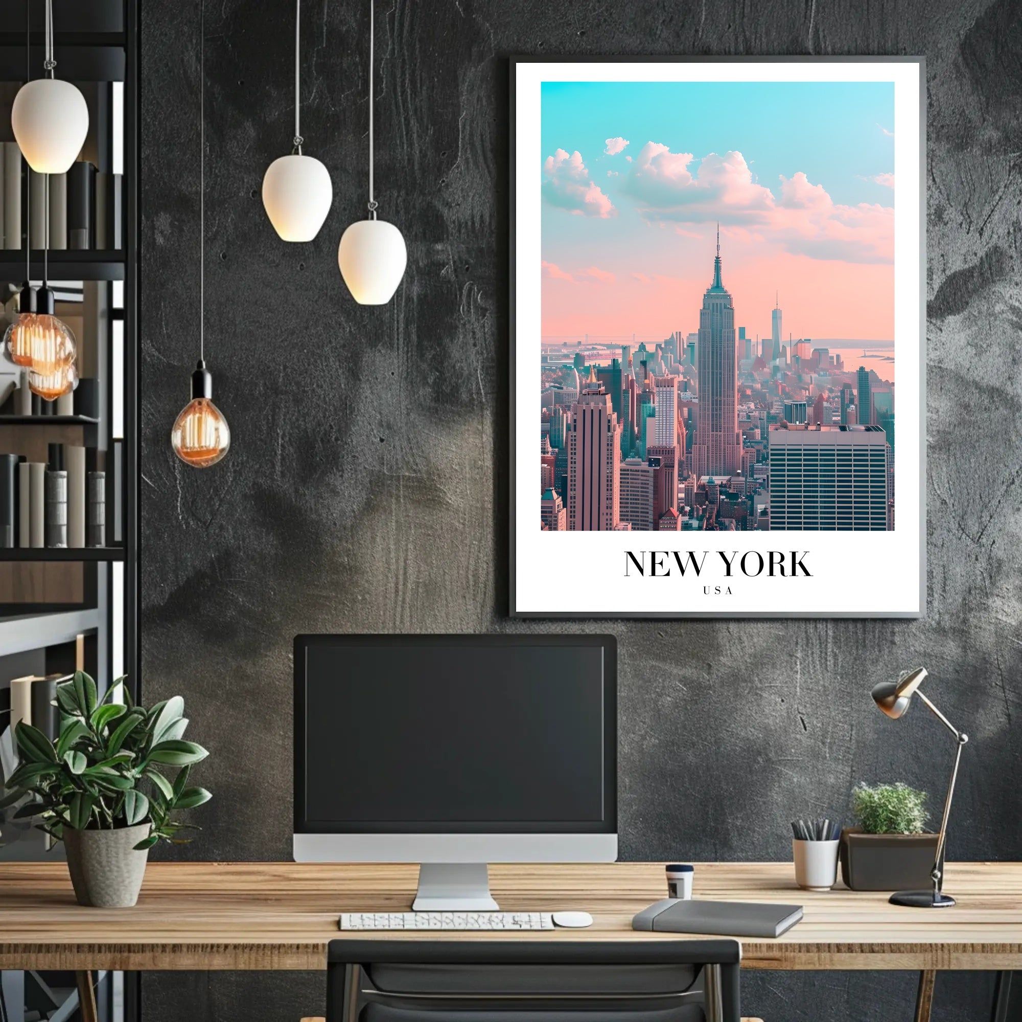 New York City Skyline Ethereal Urban or Cityscape Poster PosterGoat