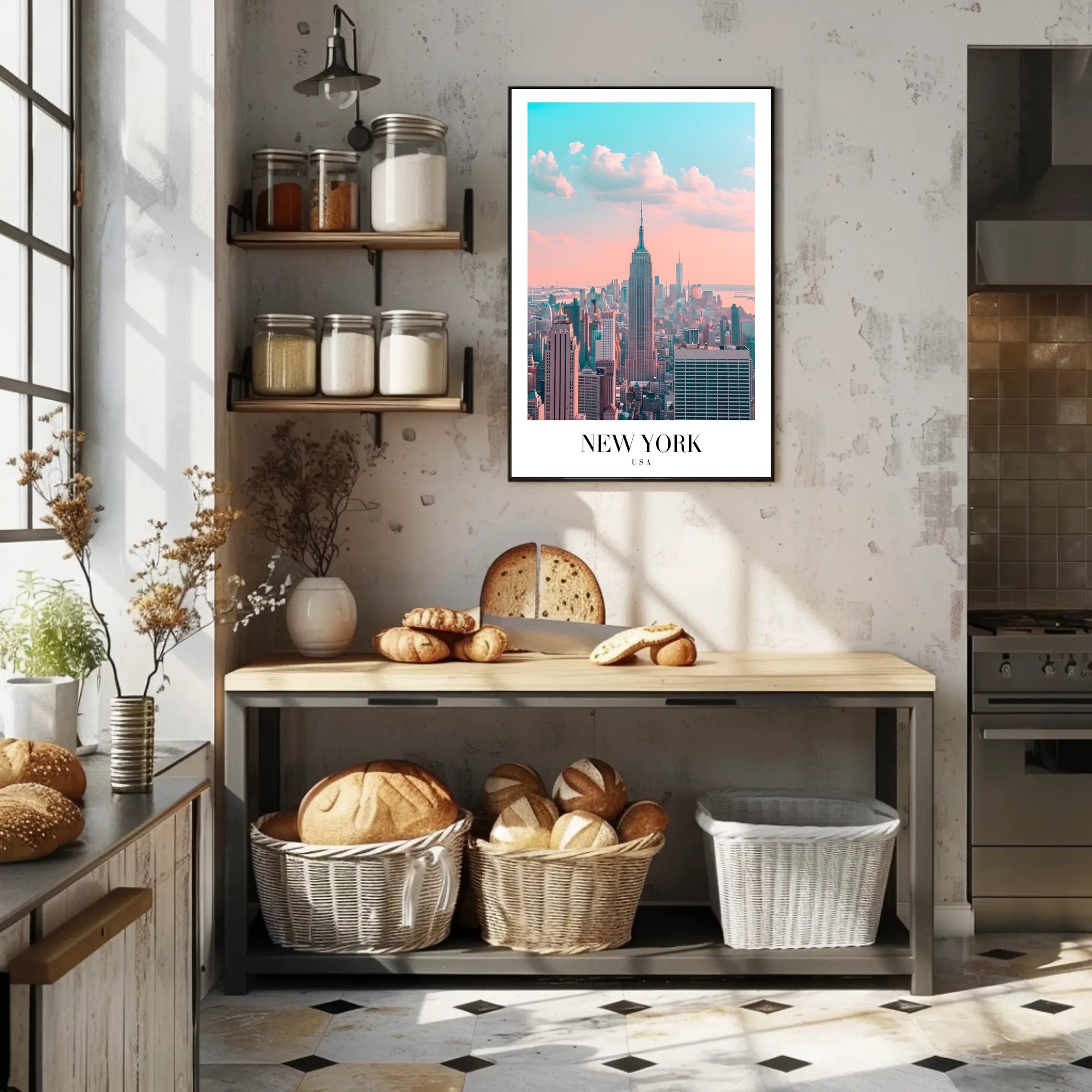 New York City Skyline Ethereal Urban or Cityscape Poster PosterGoat